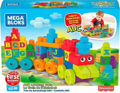 FISHER PRICE FIRST BULDERS - MEGA BLOKS - ABC LERNZUG - 60 TEILE **NEU**