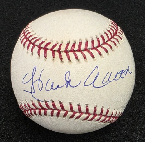 HANK AARON Signed Official MLB Baseball-HOF-MILWAUKEE BRAVES-STEINER