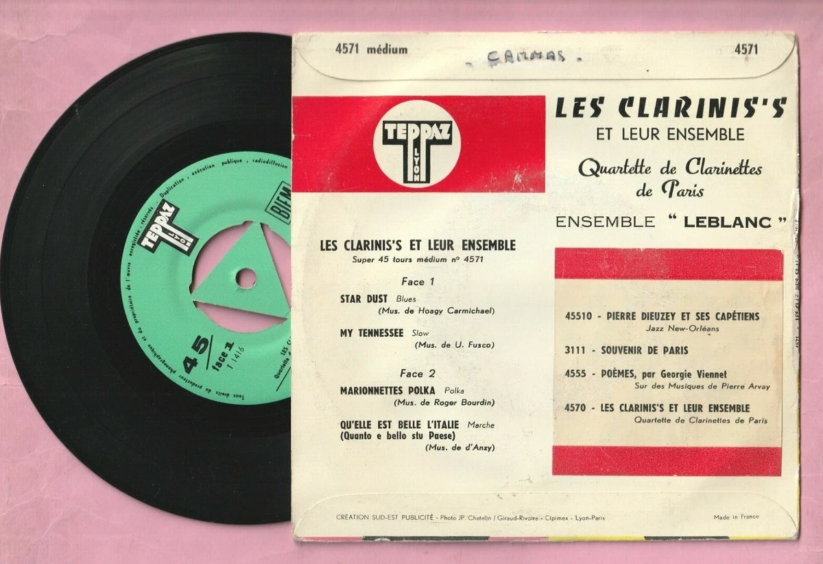 LES CLARINIS'S - CLARINETTE - STAR DUST + 3 DISQUE TEPPAZ 4571 - EXCELLENT ETAT