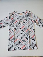 Boys Levi  s Levi Strauss White Long Sleeve Logo T-shirt Size Medium