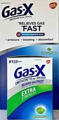 #ad Gas X Extra Strength 120 Softgels EXP 06 2026 Fast Shipping $18.99