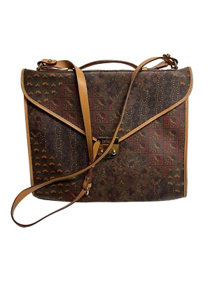 Escada Crossbody Brown Saddlebag Purse