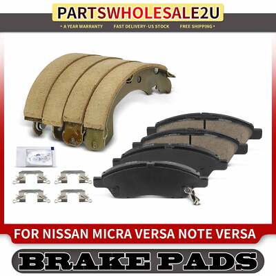 Front Ceramic Brake Pads & Rear Brake Shoes for Nissan Micra 15-19 Versa Note