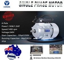 AU 1.5HP 240V Reversible Motor 1400RPM Plugged with AU Plug Dual Cap Long Life