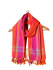 Kikoi Vibrant Gift 100 Cotton Ethnic Orange Tassels Scarf Beach Wrap Kenya Made