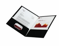 Office Depot Brand Laminated 2-Pocket Folders, with Business Card Holder