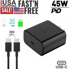 45W PD Fast Charger Wall Adapter Charging Cable For Samsung Galaxy S23 S22 S21 