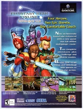 Vintage Print Ad 2002 Phantasy Star Online GameCube Original Promo Poster Art
