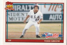 FREE SHIPPING-MINT-1991 Topps Traded Todd Greene #50T TEAM USA