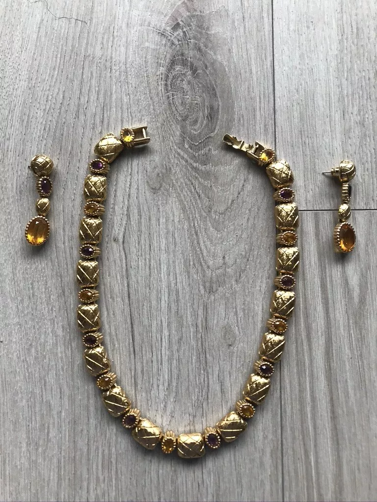 Nina Ricci Pendant Earings Necklace Costume Jewelry Set