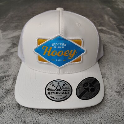 Hooey Western Original White Blue Diamond Snapback Adjustable Water Resistant