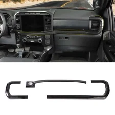 Carbon Fiber Center Console Dash Board Decor Strips Trim Set For Ford F150 2021+
