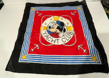 VTG Disney's Mickey Mouse Yacht Club Bandana Scarf Wall Hanging Mat USA 22x22