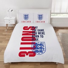 Image of England Double Duvet Set Kids England FC Bedding Set | 3 Lions Official Licensed