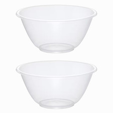 eMKay®  2 Clear 25cm Plastic Mixing Bowls - 4L BPA-Free Food-Safe Nesting Bowls