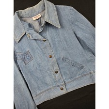 Vintage 70s Turtle Bax Denim Jacket Womens Arrow Appliqu  Cropped Jean Coat Rare