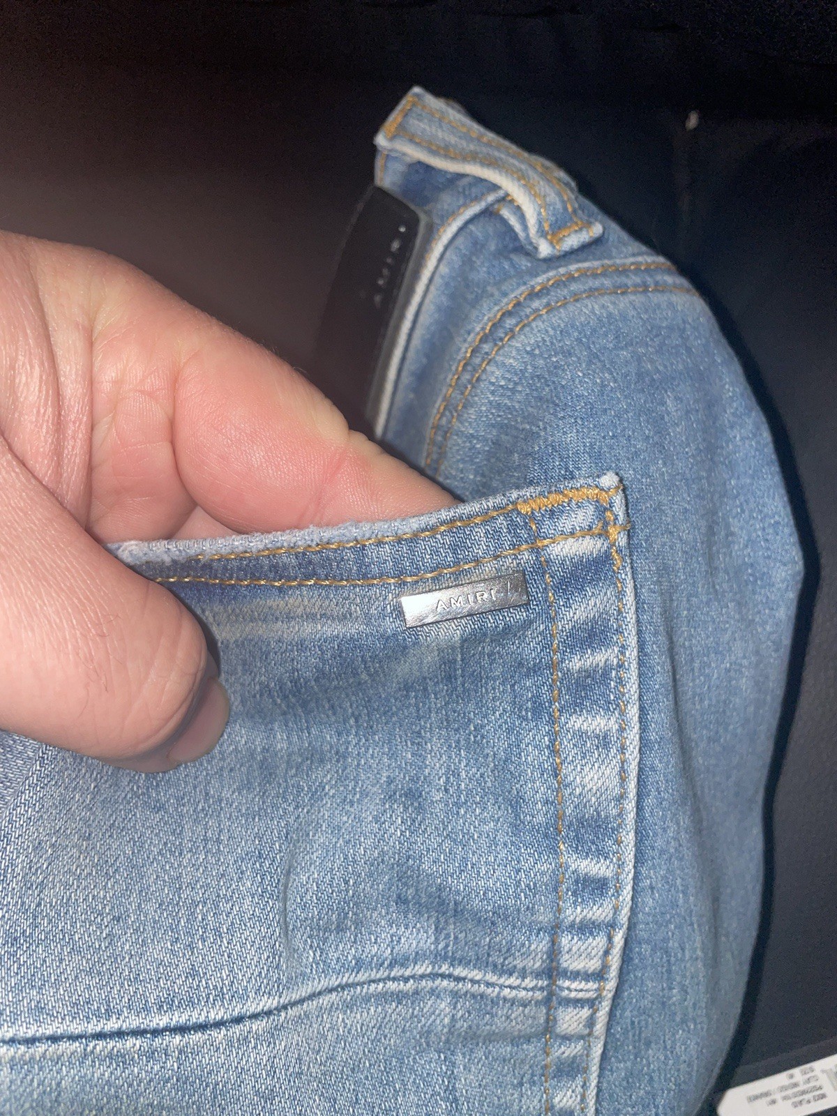 Mens AMIRI Jeans MX2 Clay Indigo Orange Plaid SIZE 40 w/Tags %100 AUTHENTIC