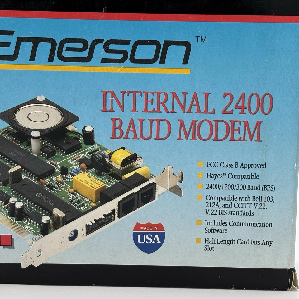 1990 VTG Emerson Internal 2400 Baud Modem 2400INA Baud Hayes Compatible - Image 3 of 4