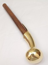 Brass Derby Handle Wooden Walking Cane 3 Piece Carved Wood Walking Stick