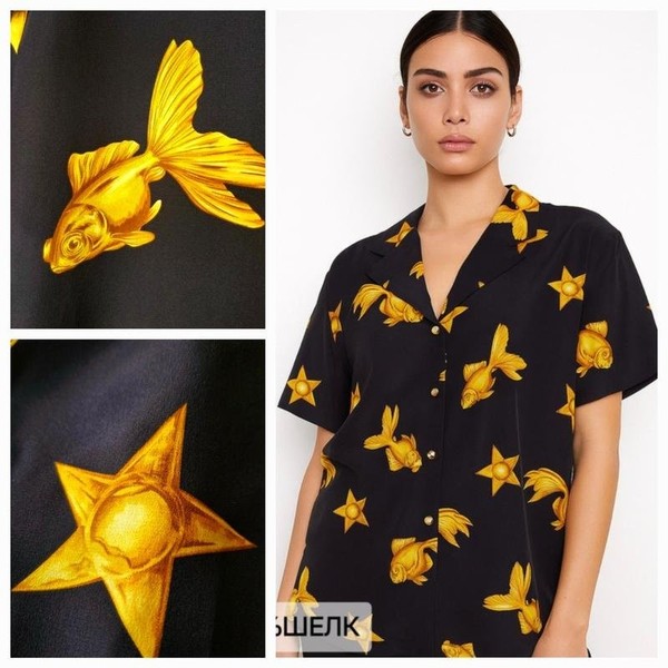 Women Escada Shirt Yellow Silk 40