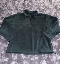 Vintage 90s Eddie Bauer EBTEK Adjustable Fleece Pullover Mens XL Green USA Made