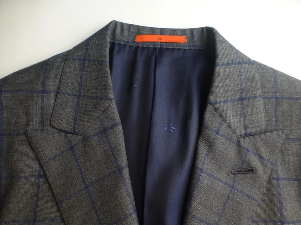 Isaia Suit 52R/42R W33 Gregory Gray Blue Excellent Condition Aquaspider 160 Ital - Image 2 of 4