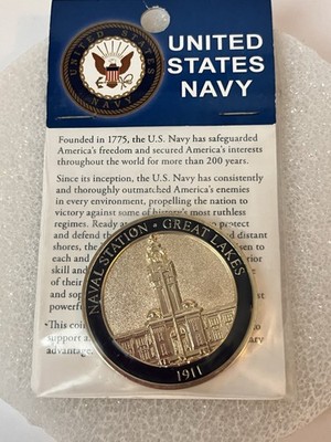 U.S. Navy Naval Station Great Lakes Illinois USN Challenge Coin New Sealed