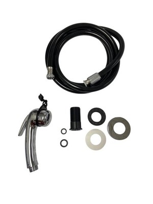 Scandvik Shower Washdown Kit Euro Straight Chrome Handle, Black 6FT Hose NEW OEM