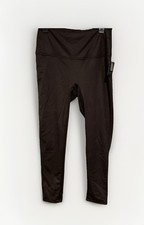 DG2 Diane Gilman Slim Sleek Coated Knit Legging Solid ESPRESSO L NEW