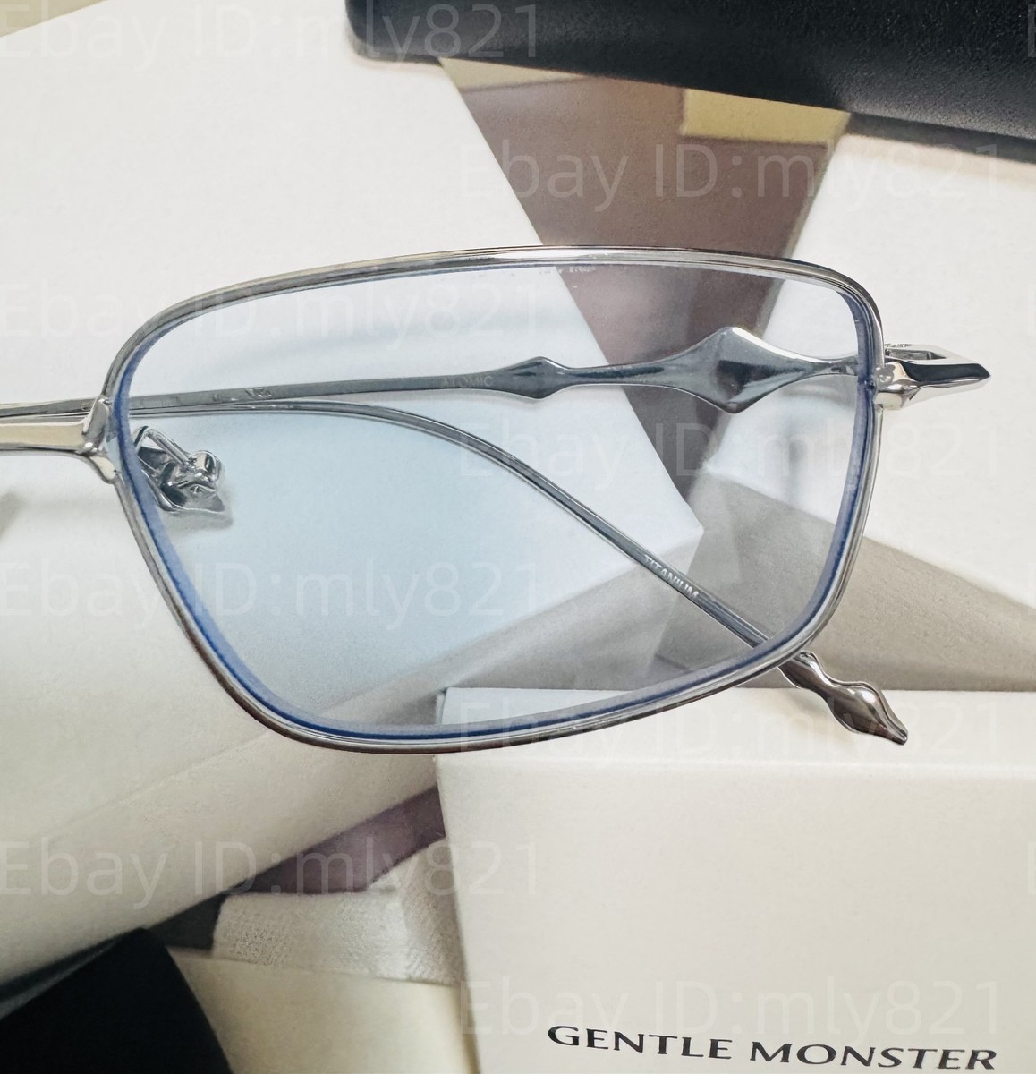 gentle monster atomic02 ブルー Gentlemonster Sunglasses BOLD - Atomic 02(B) Silver Frame Blue