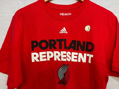 #ad #ad Portland Trail Blazers Adidas Mens Shirt Red The Go To Logo Graphic Tee Size L $16.16