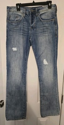 Buffalo David Bitton Jeans Men 30x32 King Basic Slim Boot Button Fly Distressed