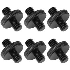 6 Pack 1/4" Male to 1/4" Male Threaded Tripod Screw Adapter Double Sided Stan...