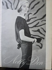 1958 Womens Nelly Don Dress White collar Vintage Fashion ad 