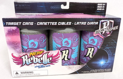 NEW 3-Pack Hasbro NERF #316 Rebelle Secrets & Spies TARGET PRACTICE CANS foam