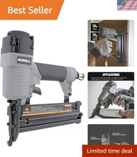 2-in-1 18-Gauge Pneumatic Brad Nailer and Narrow Crown Stapler, Lightweight F...