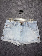 Y2K Shorts Mid/Low Rise sz5 L.e.i Light Wash Distressed Cuffed Jean Short Summer