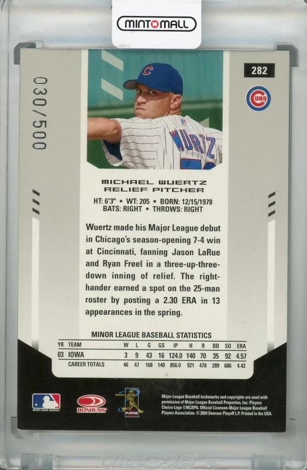 2004 Donruss Leaf Certified Michael Wuertz Auto RC /500 Cubs - Image 2 of 2