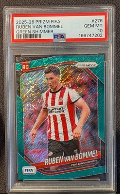 PSA 10 Ruben Van Bommel  /2 RC | Green Shimmer | 2025-26 Panini Prizm FIFA