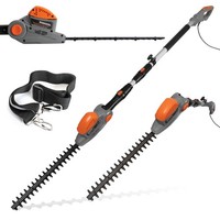 Terratek 2.5m Electric Hedge Trimmer Long Reach Telescopic Bush Garden Cutter