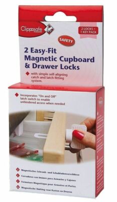 2x MAGNETISCHE SCHUBLADE KÜCHENSCHRANK SCHRANKSCHLOSS & SCHLÜSSEL KIND BABY KLEINKIND SICHERHEIT