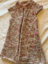 Deux par deux size 7 SS speckled long sweater w/ buttons beautiful designer GB 8