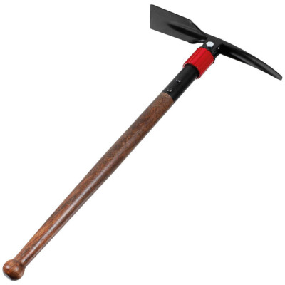 Outdoor Pickel Klappbar Spitzhacke Flachhacke Holzstiel Camping Garten