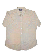 Vintage Levis Shirt Mens XL Plaid Button Up Short Sleeve Woven 80s Made in USA