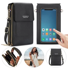 Women Touch Screen Cell Phone Bag Crossbody Shoulder Pouch Purse Key Card Case