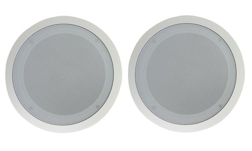 (2) Rockville CC80T White 8" Commercial 70v Ceiling Speakers For Restaurant/Bar