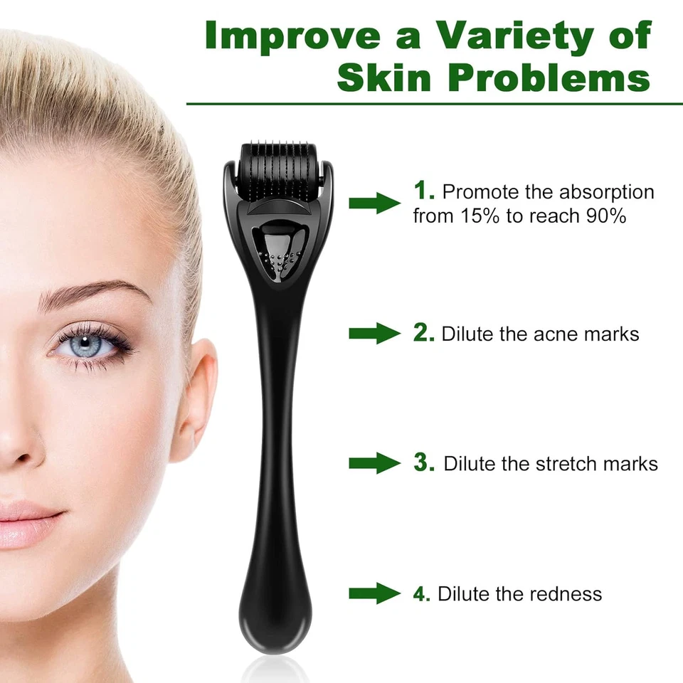 Beard Roller Dermaroller Microneedling Nadelroller Bartwachstum Haarverlust 1 mm - Bild 4 von 4