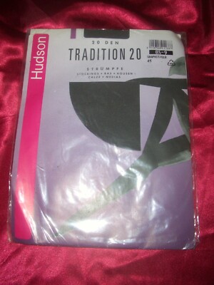 Hudson Tradition 20 den Nylons Straps Strümpfe Gr. 8,5-9 S graphit Stockings OVP