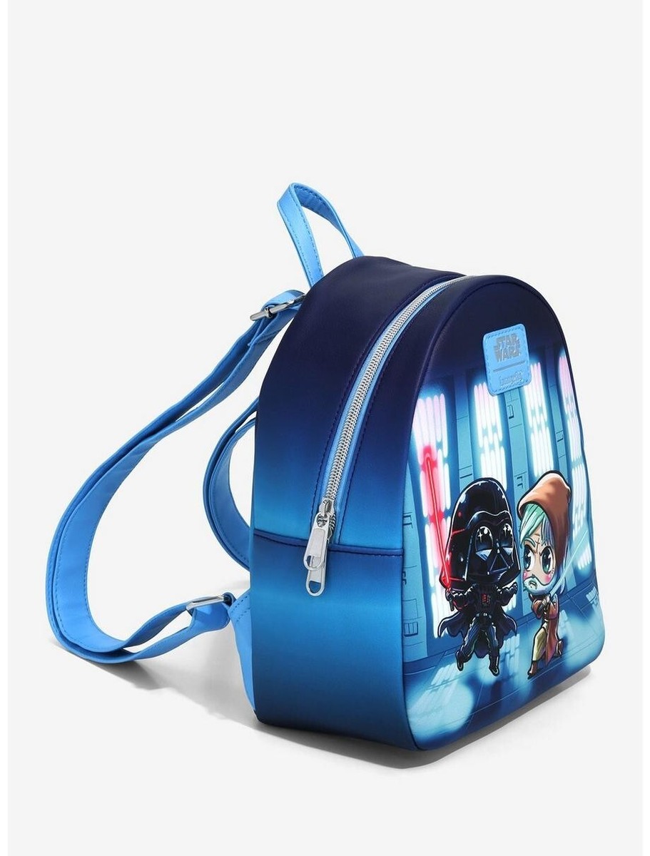 LOUNGEFLY STAR WARS OBI-WAN VS DARTH VADER MINI BACKPACK AND  display picture 1