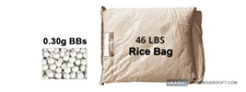 Lancer Tactical 46 lbs Rice Bag Airsoft 0.30g BBs (Color: White) Airsoft Gun BB'